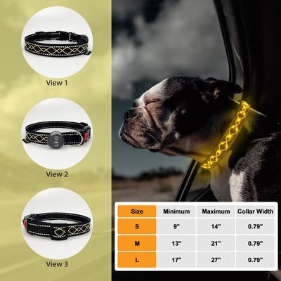 Show full view: MEGAPAWS Light Up Nylon Dog Collar, Orange, Large: 17 to 27-in neck, 0.79-in wide slide 7 of 11