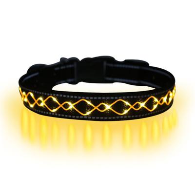 Show full view: MEGAPAWS Light Up Nylon Dog Collar, Orange, Large: 17 to 27-in neck, 0.79-in wide slide 1 of 11