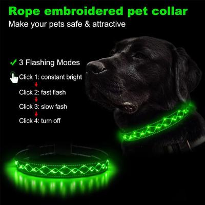MEGAPAWS Light Up Nylon Dog Collar