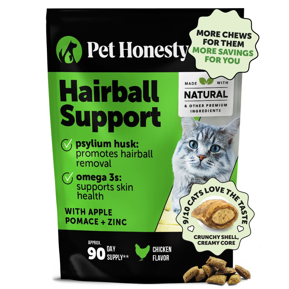 Pet Honesty Hairball Support cat food packaging