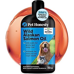 Pet Honesty Wild Alaskan Salmon Oil Omega-3 & Joint Supplement for Dogs & Cats, 32-fl oz bottle