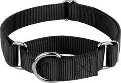Country Brook Design Heavyduty Nylon Martingale Dog Collar, Black, Medium: 15 to 21-in neck, 1-in wide