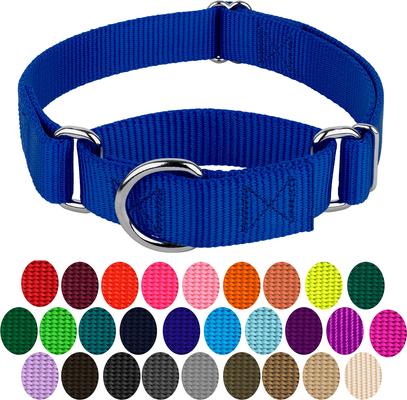 Show full view: Country Brook Design Heavyduty Nylon Martingale Dog Collar, Royal Blue, Large: 18 to 26-in neck, 1-in wide slide 5 of 10