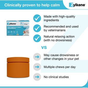 Vetoquinol Zylkene 75-mg Capsules Calming Supplement for Small Dogs & Cats, 14 count