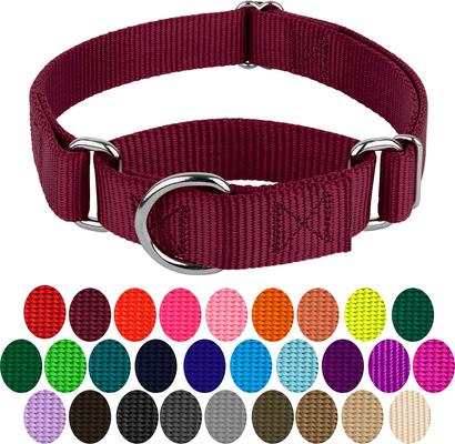 Show full view: Country Brook Design Heavyduty Nylon Martingale Dog Collar, Burgundy, X-Large: 23 to 31-in neck, 1-in wide slide 5 of 10