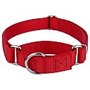 Country Brook Design Heavyduty Nylon Martingale Dog Collar, Red, Mini: 7 to 10-in neck, 3/8-in wide