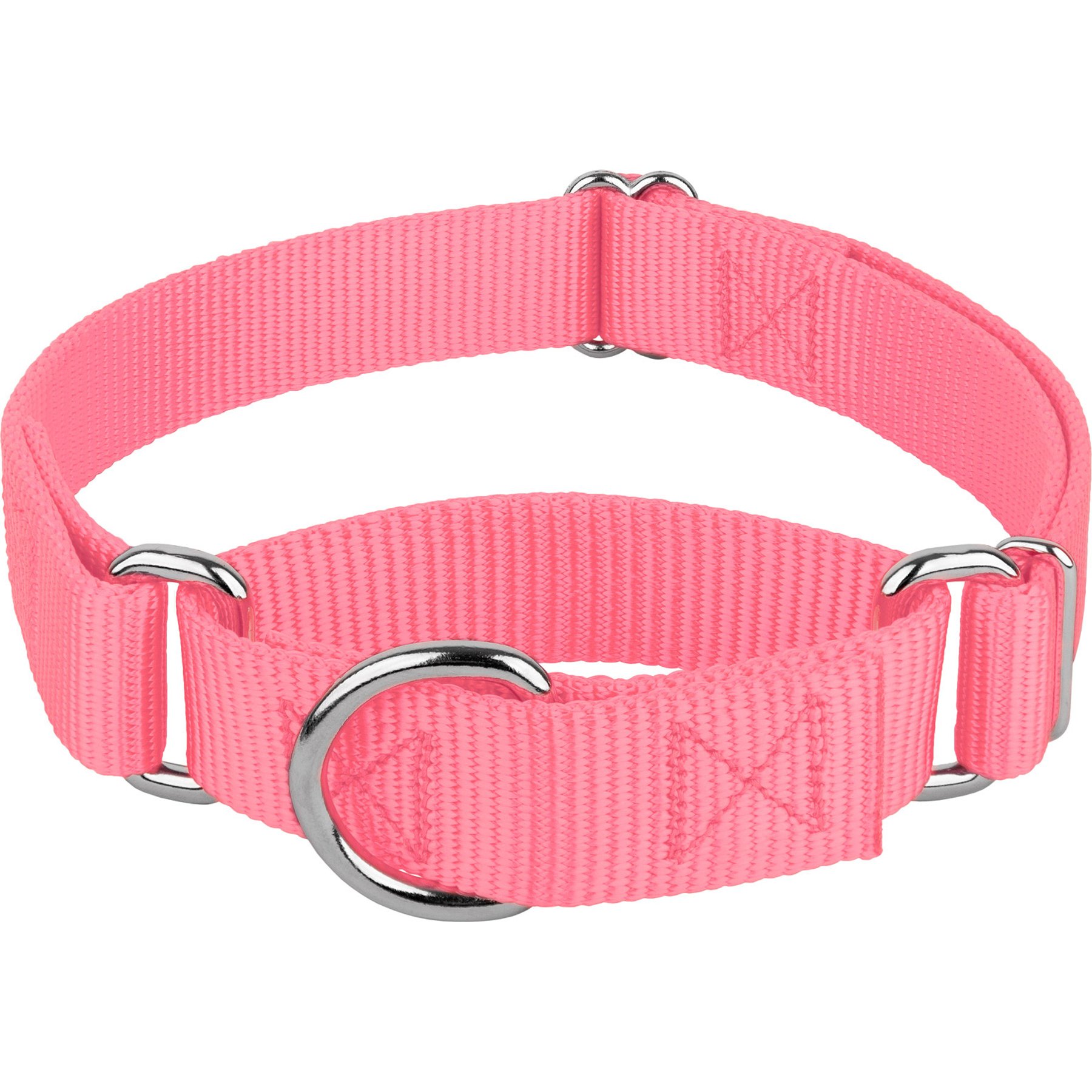 Country Brook Design Heavyduty Nylon Martingale Dog Collar, Pink, Small: 11 to 15-in neck, 3/4-in wide