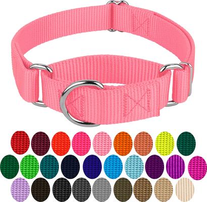 Show full view: Country Brook Design Heavyduty Nylon Martingale Dog Collar, Pink, Medium: 15 to 21-in neck, 1-in wide slide 5 of 10