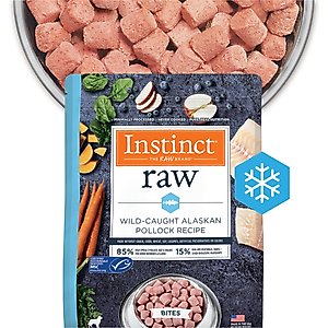 Instinct Frozen Raw Bites Grain-Free Wild-Caught Alaskan Pollock Recipe Fresh Dog Food, 5.4-lb bag