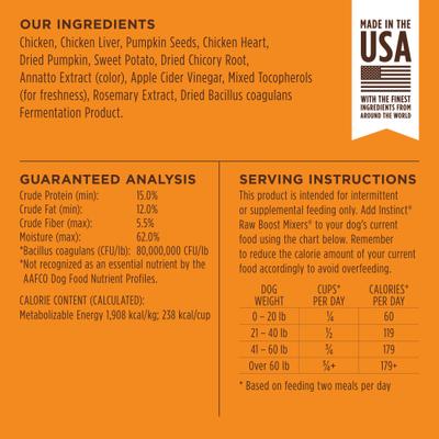 Show full view: Instinct Raw Boost Mixers Frozen Adult Grain-Free Gut Health Recipe Dog Food Topper, 1.25-lb bag slide 9 of 10