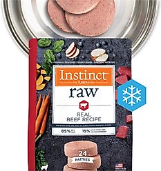 Instinct Raw Frozen Adult Patties Grain-Free Real Beef Recipe Dog Food, 6-lb bag