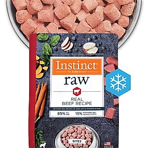 Instinct Raw Frozen Adult Bites Grain-Free Real Beef Recipe Dog Food, 6-lb bag