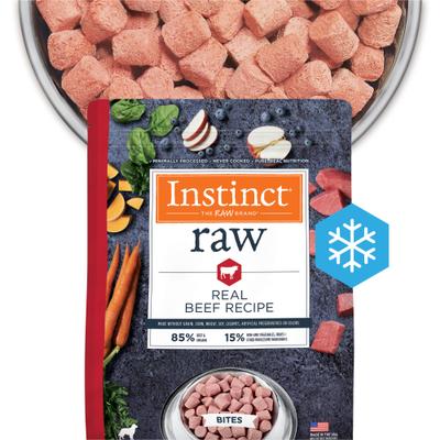 INSTINCT Raw Frozen Adult Bites Grain-Free Real Beef Recipe Dog