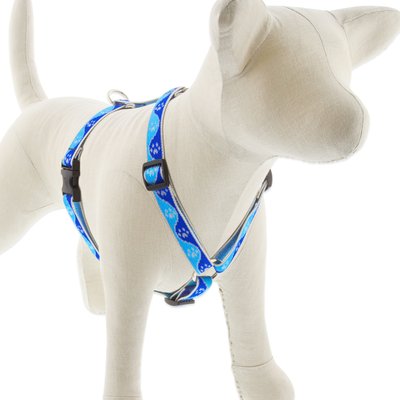 LupinePet LupinePet Reflective Paws Adjustable Dog Harness, Blue Paws, Small: 12 to 20-in chest