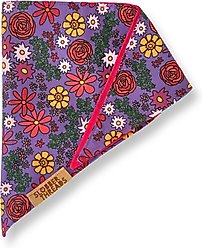 Slobber Threads Purple Flowers Dog Bandana, XX-Large slide 2 of 3