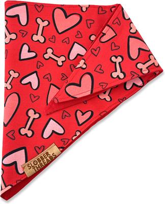 Show full view: Slobber Threads Valentine's Day Love & Bones Dog Bandana, Small slide 2 of 3