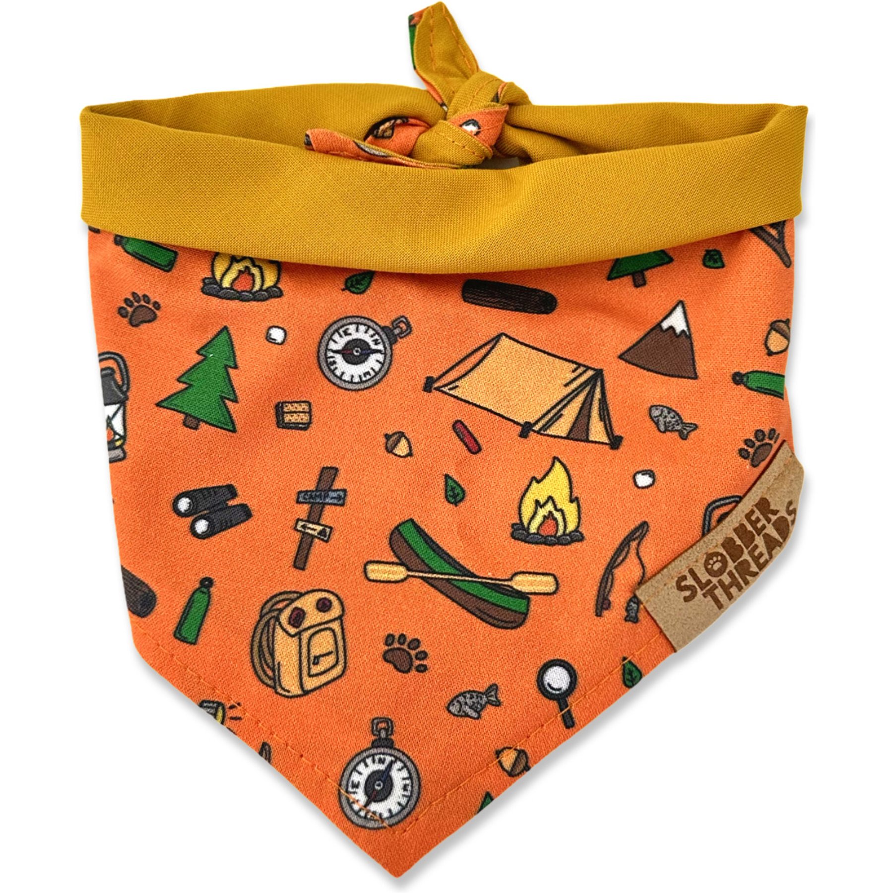 Slobber Threads Let's Go Camping Dog Bandana, Large