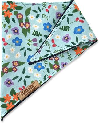 Show full view: Slobber Threads Blue Floral Dog Bandana, Small slide 2 of 3