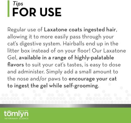 Show full view: Tomlyn Laxatone Tuna Flavored Gel Hairball Control Supplement for Cats, 4.25-oz slide 8 of 11