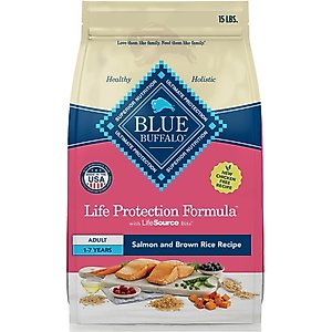 Blue Buffalo Life Protection Formula Adult Salmon & Brown Rice Recipe Dry Dog Food, 15-lb bag