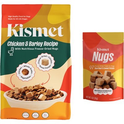 Kismet Kismet Chicken & Barley Recipe with Freeze-Dried Nugs Dry Dog Food, 19-lb bag + Beef & Sweet Potato Nugs Freeze-Dried Treats, 1-oz bag