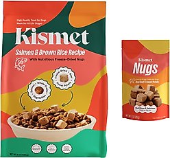 Kismet Salmon & Brown Rice Recipe with Freeze-Dried Nugs Dry Dog Food, 9-lb bag + Beef & Sweet Potato Nugs Freeze-Dried Treats, 1-oz bag