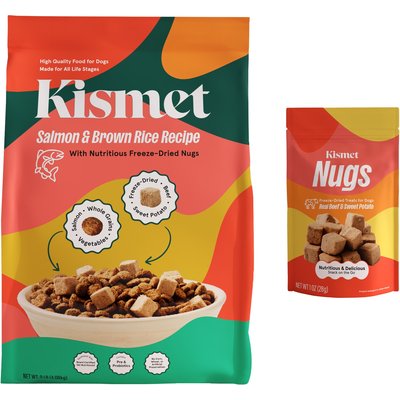 Kismet Kismet Salmon & Brown Rice Recipe with Freeze-Dried Nugs Dry Dog Food, 9-lb bag + Beef & Sweet Potato Nugs Freeze-Dried Treats, 1-oz bag