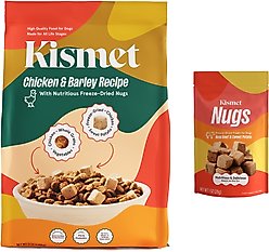 Kismet Chicken & Barley Recipe with Freeze-Dried Nugs Dry Dog Food, 9-lb bag + Beef & Sweet Potato Nugs Freeze-Dried Treats, 1-oz bag