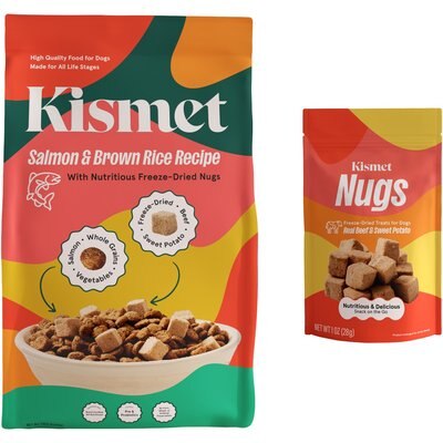 Kismet Kismet Salmon & Brown Rice Recipe with Freeze-Dried Nugs Dry Dog Food, 19-lb bag + Beef & Sweet Potato Nugs Freeze-Dried Treats, 1-oz bag