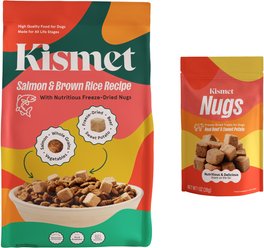 Kismet Salmon & Brown Rice Recipe with Freeze-Dried Nugs Dry Dog Food, 19-lb bag + Beef & Sweet Potato...