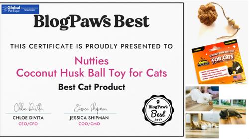 Show full view: Nutties Coconut Fiber Cat Ball Toy & Magic Toothbrush, Brown, 1 count slide 3 of 7