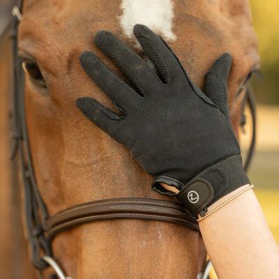 Show full view: Horze Basic Polygrip Horse Riding Gloves, Black, Medium slide 4 of 8