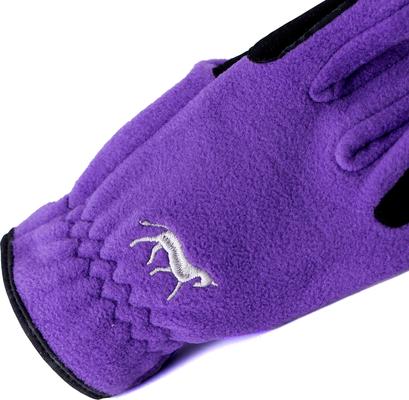 Show full view: Horze Kids Fleece Horse Riding Gloves, Sultry Violet, 6 slide 4 of 6