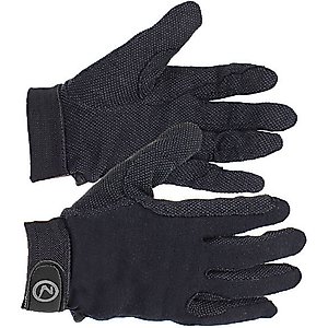 Horze Basic Polygrip Horse Riding Gloves, Black, Medium