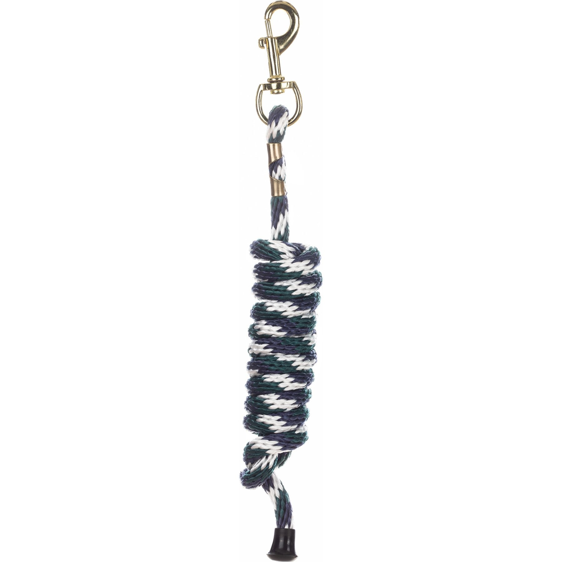 Equinavia Stella Poly Snap Horse Lead Rope, White/Navy/Hunter Green, 8-ft
