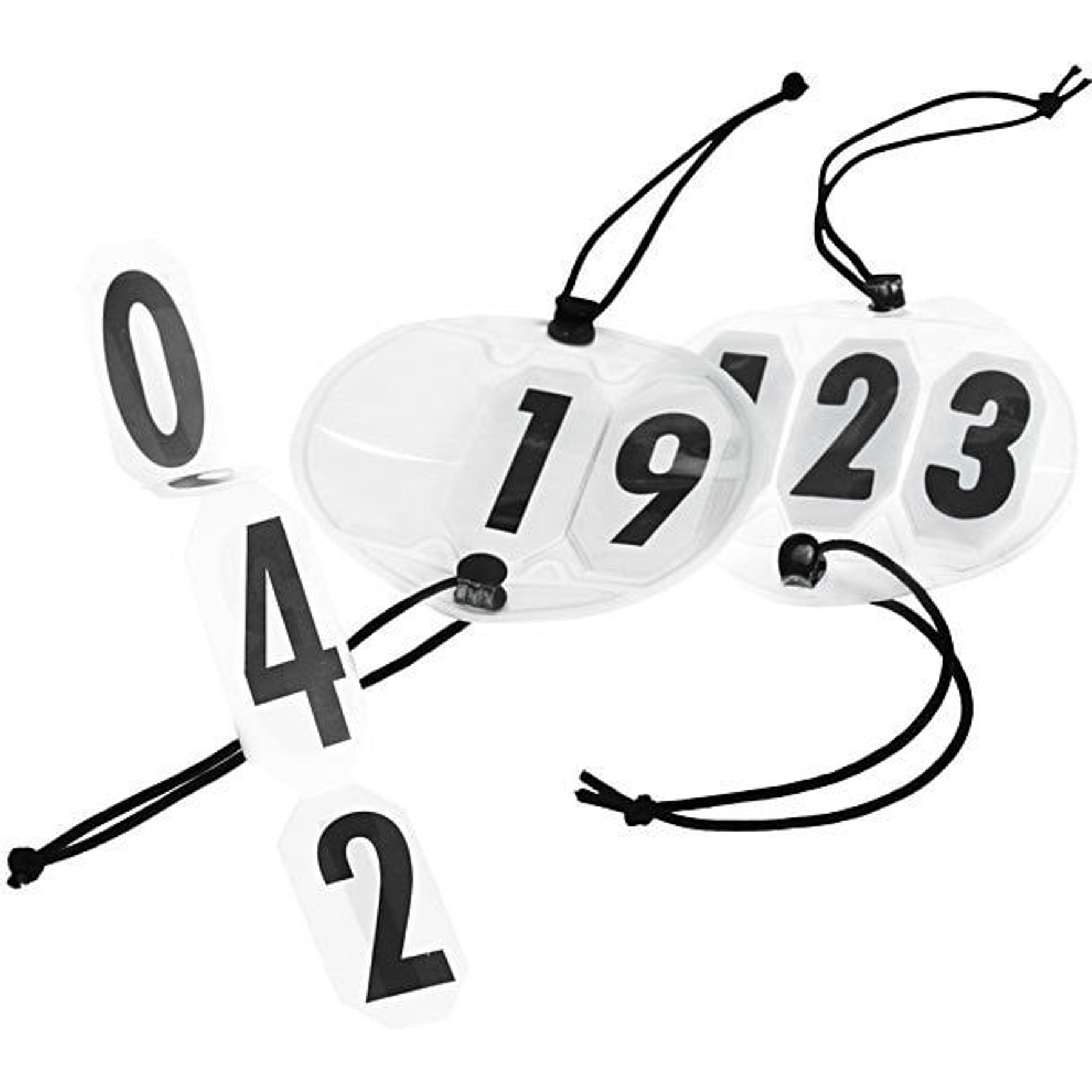 Horze Round Head Numbers Horse Show Riding Accessories, Black/White