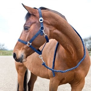 Horze Basic Cotton Horse Lead Rope, Peacoat Dark Blue