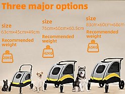 BingoPaw Foldable Dog & Cat Stroller, Grey, Medium slide 2 of 9