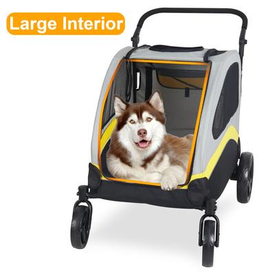 Show full view: BingoPaw Foldable Dog & Cat Stroller, Grey, X-Large slide 3 of 11