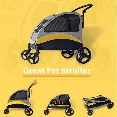 Show full view: BingoPaw Foldable Dog & Cat Stroller, Grey, Medium slide 5 of 11