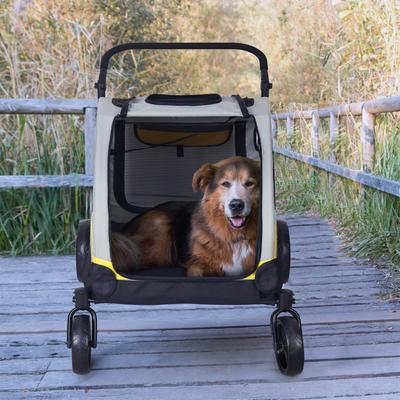 Show full view: BingoPaw Foldable Dog & Cat Stroller, Grey, X-Large slide 5 of 11