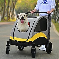 BingoPaw Foldable Dog & Cat Stroller, Grey, Large