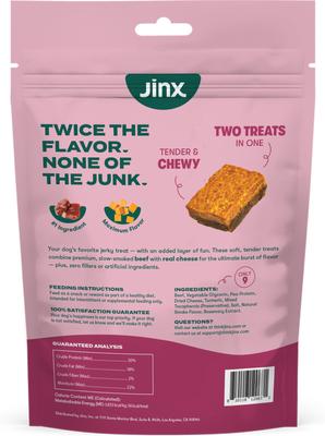 Show full view: Jinx Beef & Cheese Layers Jerky Dog Treats, 5-oz bag slide 9 of 11