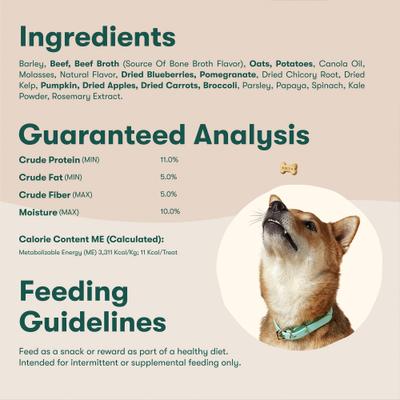 Show full view: Jinx Beef Bone Broth Mini Biscuits Crunchy Dog Treats, 32-oz bag slide 6 of 10