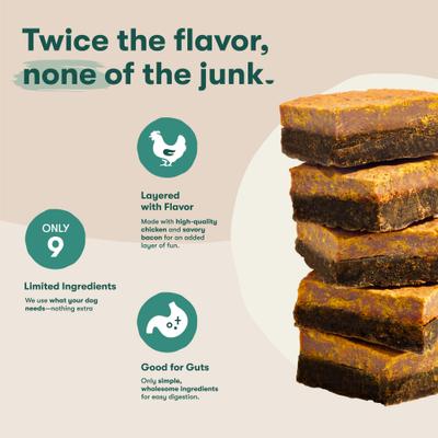 Show full view: Jinx Chicken & Bacon Layers Jerky Dog Treats, 15-oz bag slide 4 of 11