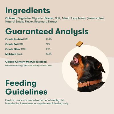 Show full view: Jinx Chicken & Bacon Layers Jerky Dog Treats, 5-oz bag slide 7 of 11