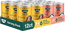 Jinx Chicken & Salmon Variety Pack Wet Dog Food, 13-oz can, case of 12