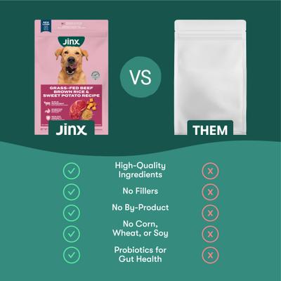 Show full view: Jinx Beef, Brown Rice & Sweet Potato ALS Kibble Dog Dry Food, 30-lb bag slide 6 of 13
