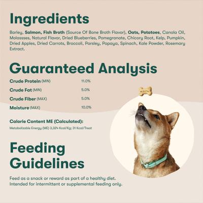 Show full view: Jinx Salmon Bone Broth Biscuits Crunchy Dog Treats, 16-oz bag slide 7 of 11