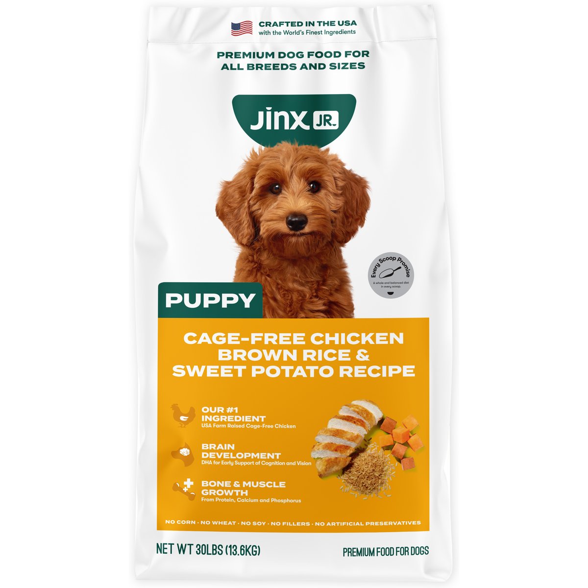 Jinx Jr Whole Grain Chicken Recipe Natural Dry Puppy Food, 30-lb bag